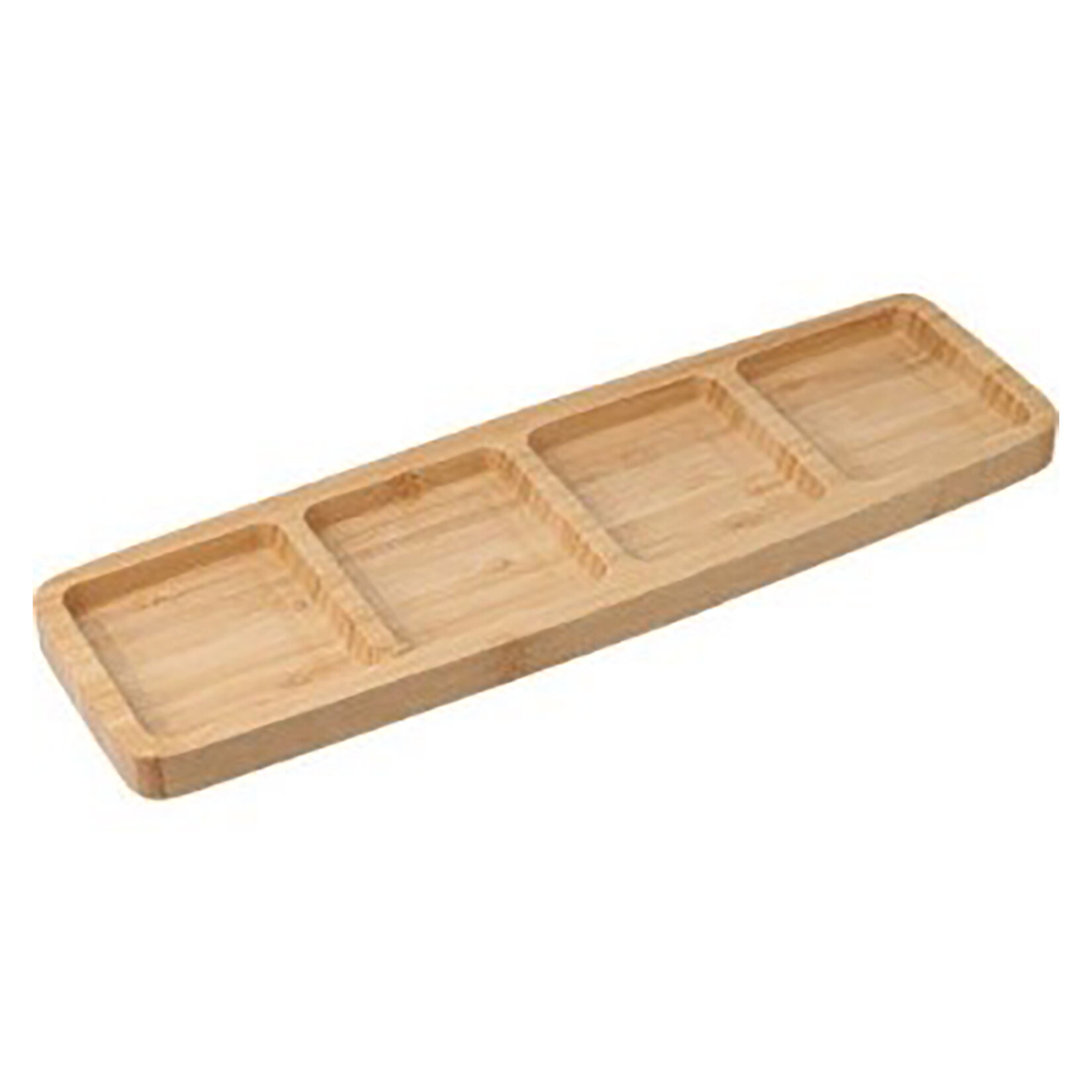 Koopman 4 Hazneli Ahşap Tabak 33 x 10 x 1,8 Cm