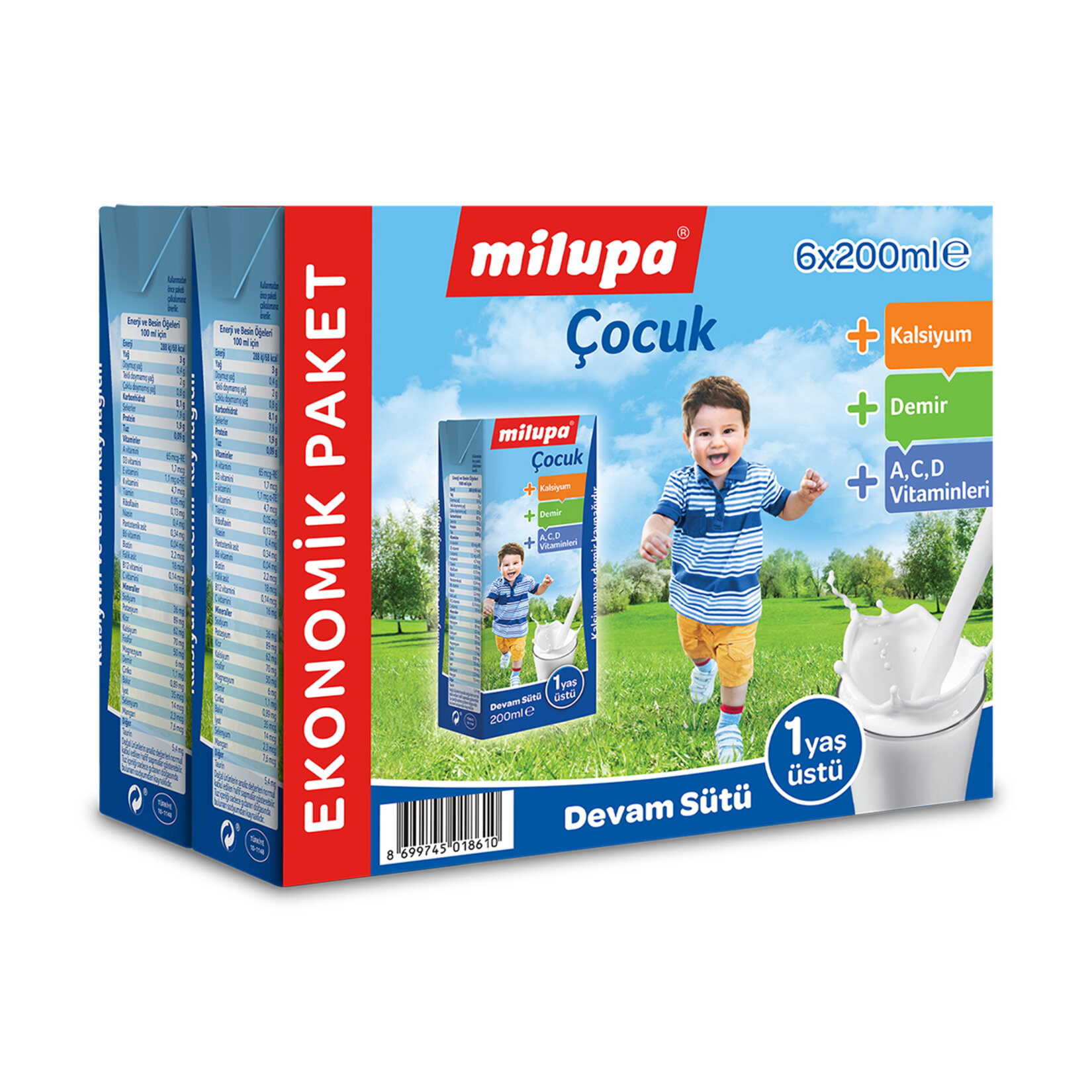 Milupa Çocuk Devam Sütü İçime Hazır 200 Ml 6'lı Paket 1 Yaş+
